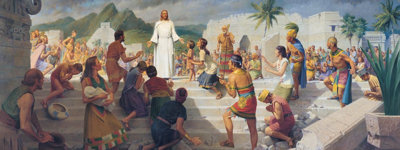 Jezu Krishti u shfaqet njerëzve në kontinentin e lashtë amerikan, në Librin e Mormonit